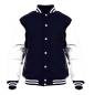Preview: College Jacke mit Lederärmel Konny Design - Navy White Preview: College Jacke mit Lederärmel Konny Design - Navy White