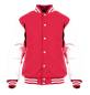 Preview: College Jacke mit Lederärmel Konny Design - Red White Preview: College Jacke mit Lederärmel Konny Design - Red White