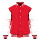 Preview: College Jacke mit Lederärmel Konny Design - Red White Preview: College Jacke mit Lederärmel Konny Design - Red White