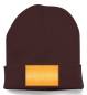 Preview: Heavyweight Long Beanie mit Lederpatch hell