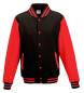 Preview: Varsity Jacket mit Applikation black red
