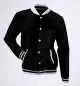 Preview: College Jacke mit Lederärmel Konny Design black black