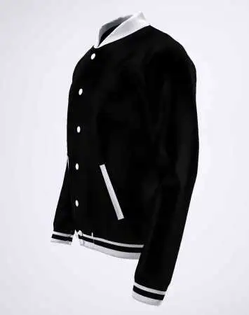 College Jacke mit Lederärmel Konny Design black black