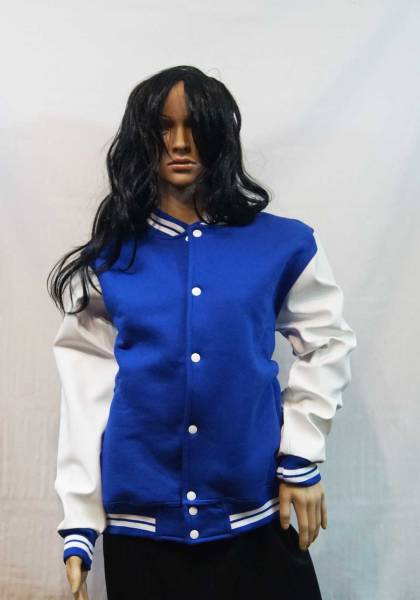 College Jacke mit Lederärmel Konny Design - Navy White College Jacke mit Lederärmel Konny Design - Navy White