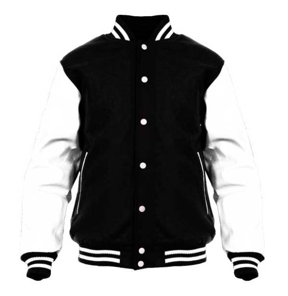 College Jacke mit Lederärmel Konny Design - Navy White College Jacke mit Lederärmel Konny Design - Navy White