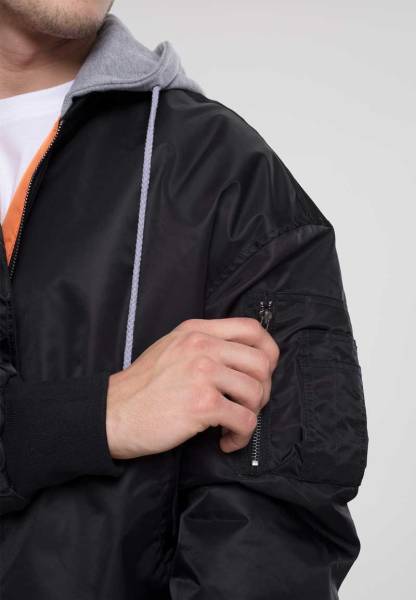 Hooded Oversized Bomber Jacket Hooded Oversized Bomber Jacket