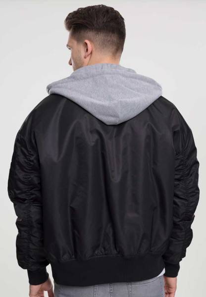 Hooded Oversized Bomber Jacket Hooded Oversized Bomber Jacket