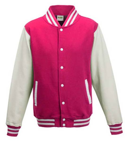Varsity Jacket mit Applikation pink