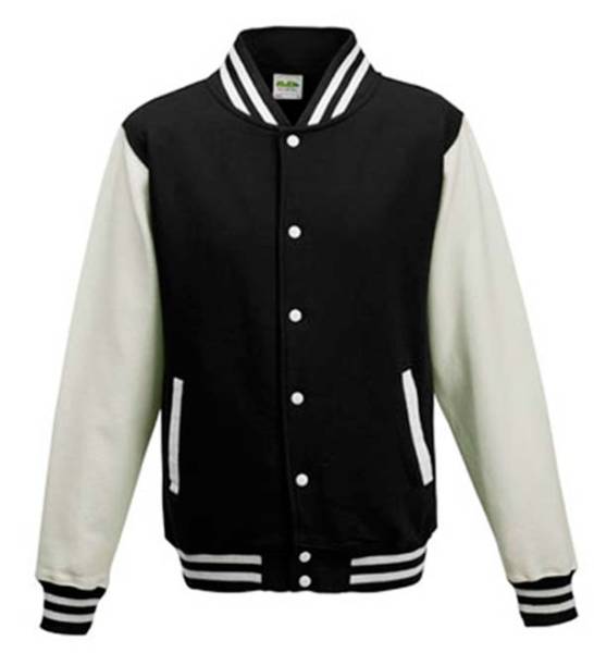 Varsity Jacket mit Applikation black white