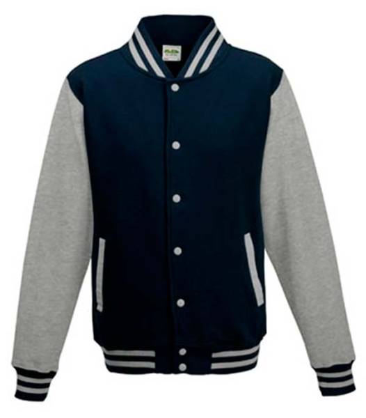 Varsity Jacket mit Applikation navy grey