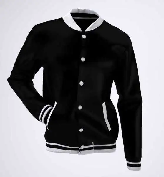 College Jacke mit Lederärmel Konny Design black black
